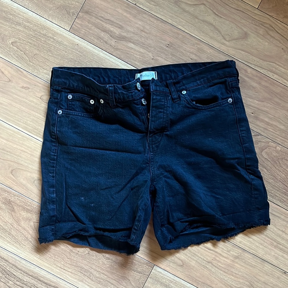 Madewell black denim shorts
